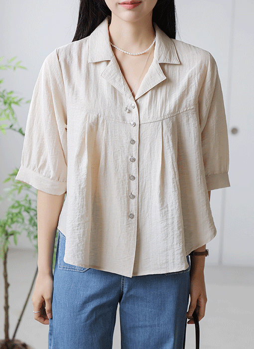 [The Onme] Cool Touch Pintuck Shirt Blouse
