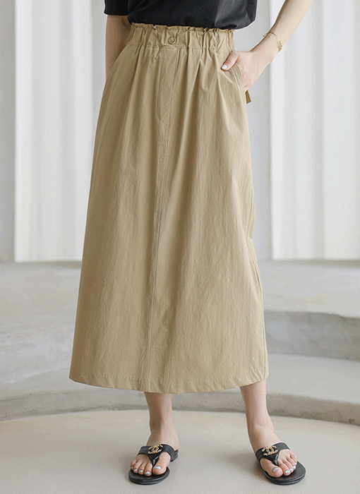 Back Flap Pocket Long Skirt