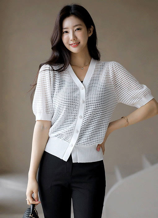 Sheer Bloom Knit Cardigan