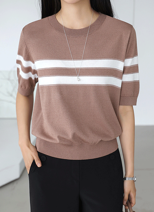 [The Onme] Summer Contrast Stripe Knit