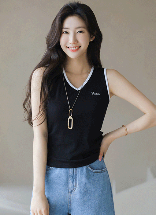 Forever Ribbed V-Neck Tank