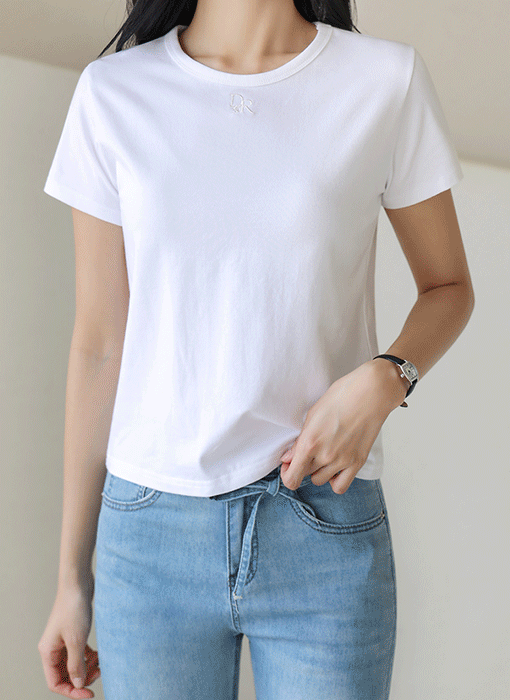 [The Onme] (4 Colors) Everyday Stretch Lettering Tee