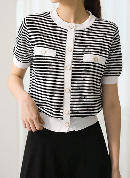 Chic Stripe Knit Cardigan