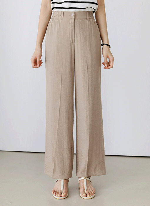 [The Onme] Airy Rayon-Blend Wide Pants