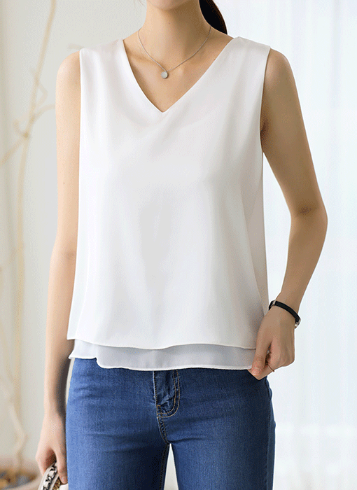Chiffon Layered Sleeveless Top