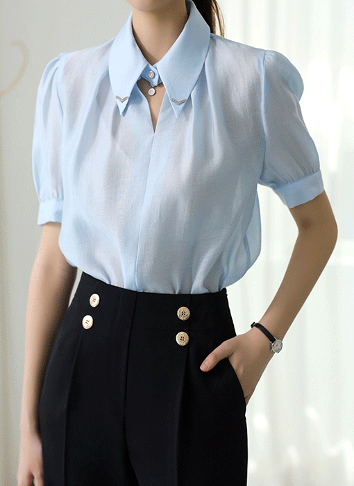 Halo Gleam Tencel Chiffon Blouse
