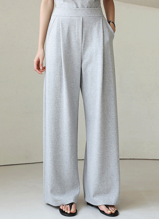 [The Onme] Pintuck Wide Pull-On Sweatpants