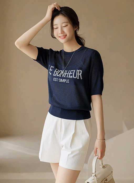 Le Bonheur Mesh Knit Top
