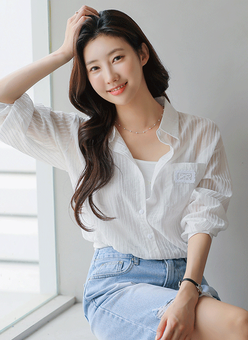 Striped Tencel Shirt & Cami SET