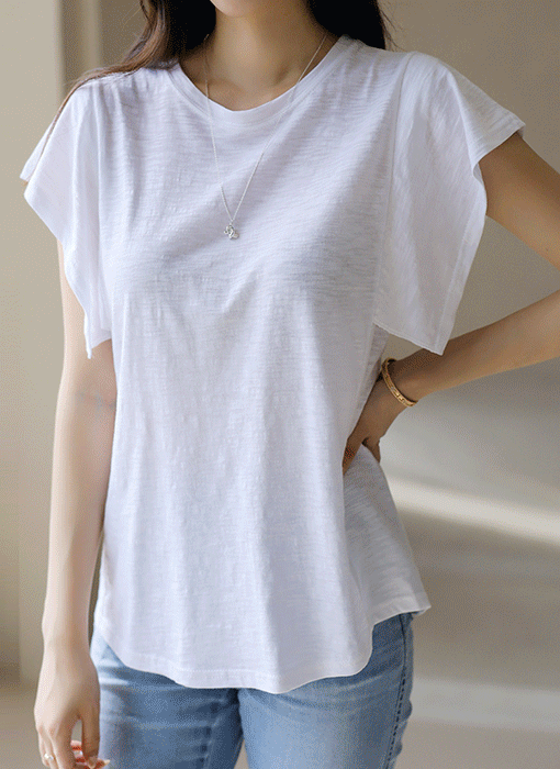 (5 Colors) Flutter Sleeve Basic Cotton Tee