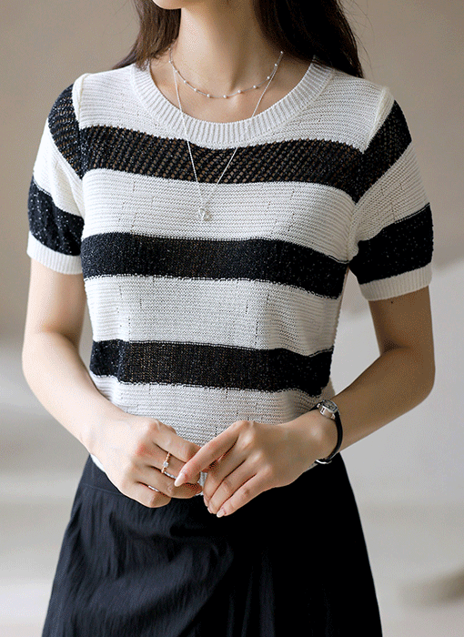 Sparkle Stripe Knit Top