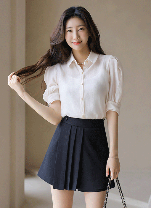 Feminine Puff Sleeve Blouse