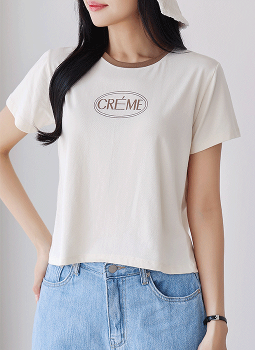 [The Onme] (4 Colors) Crème Mood Ringer Tee