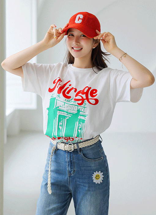 Mirage Graphic Print Cotton Blend Tee