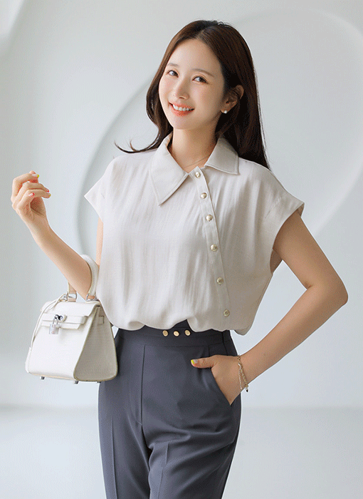 Modern Diagonal Closure Shirt
