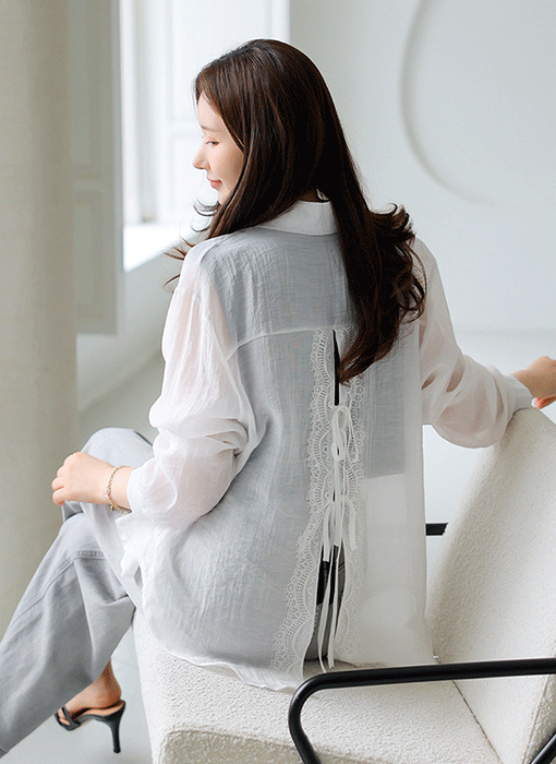 Romantic Back-Tie Relaxed Shirt