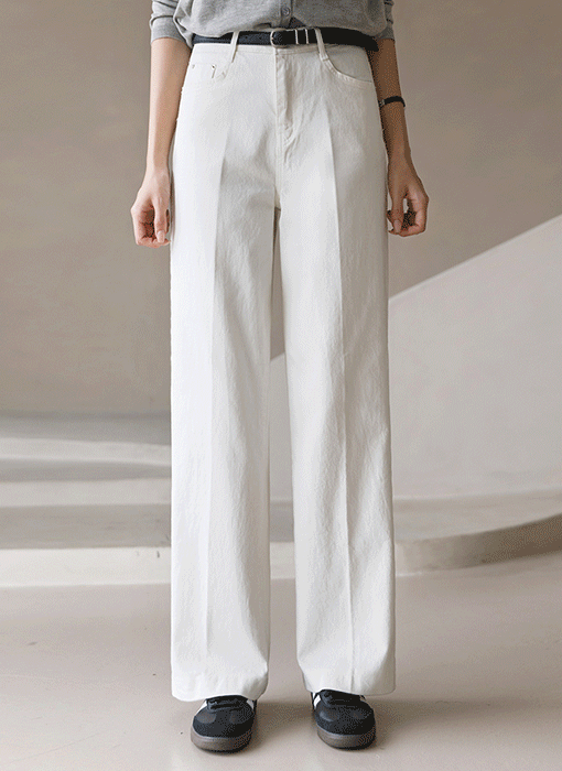 [The Onme] Relaxed Straight Wide Cotton Pants
