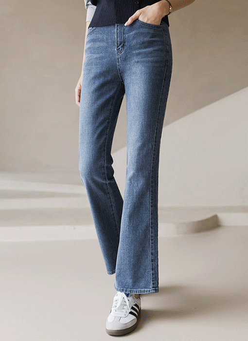 [The Onme] Slim Fit Side Panel Boot-cut Jeans