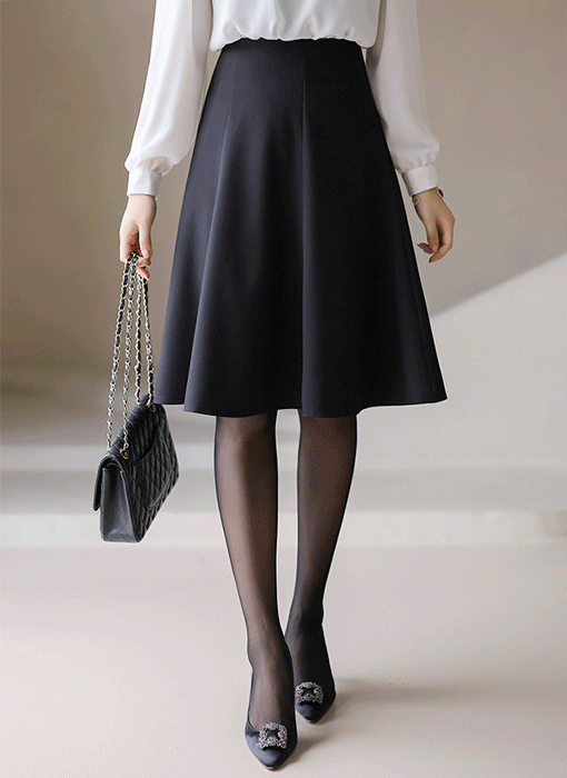 Flared Panel Midi Skirt