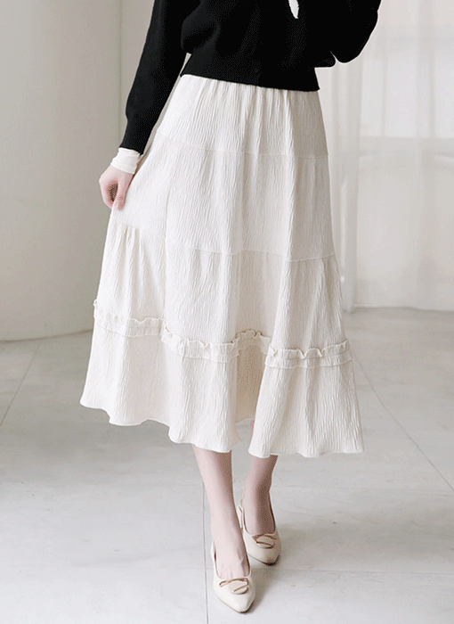 Romantic Tiered Jacquard Skirt