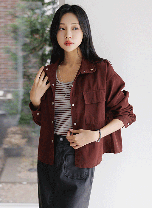 [The Onme] Relaxed Fit Cotton Shirt & Striped Tank Top SET