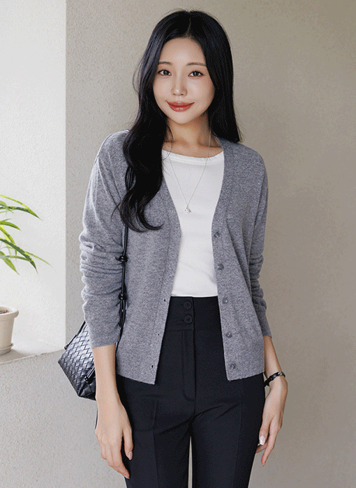 [The Onme] (8 Colors) Cozy Wool-Blend V-neck Knit Cardigan