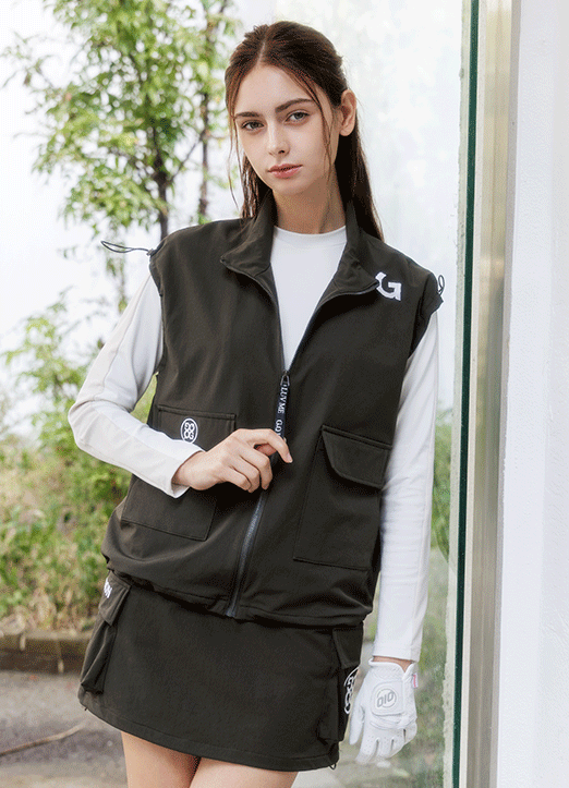 [QoG] Sporty High Neck Cargo Vest