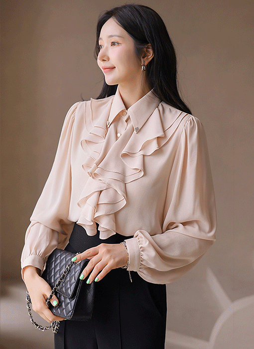 Romantic Double Layered Ruffle Blouse