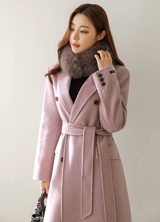 Wool95 Angora Mix Belted Handmade Coat
