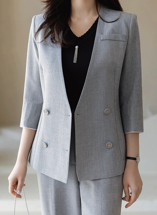  Sleek V Linen Touch Double Jacket