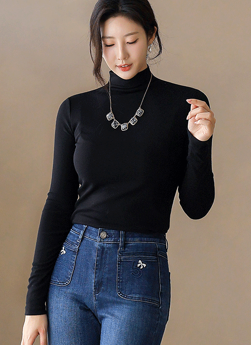 (5 Colors) Everyday Essential Mock Neck Tee