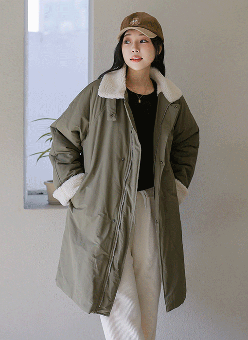 [The Onme] Sherpa Comfort Long Coat