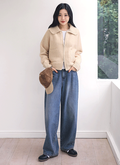 [The Onme] Softly Fade Loose Fit Wide Jeans