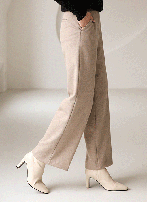 Soft Warm-Brushed Wide Pull-On Slacks