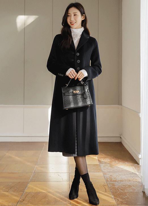 [LouisAngel] Premium Cashmere Wool Blending Handmade Coat