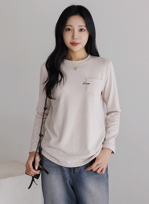 [The Onme] (4 Colors) Soft Slub Stretch Pocket Tee
