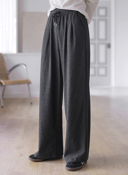 [The Onme] Soft Herringbone Relaxed Wide Pants