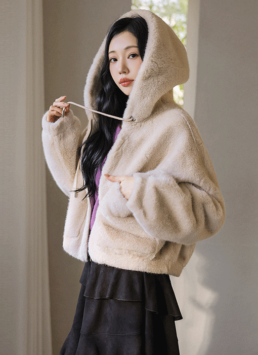 [The Onme] Snowmelt Plush Hood Zip Jacket
