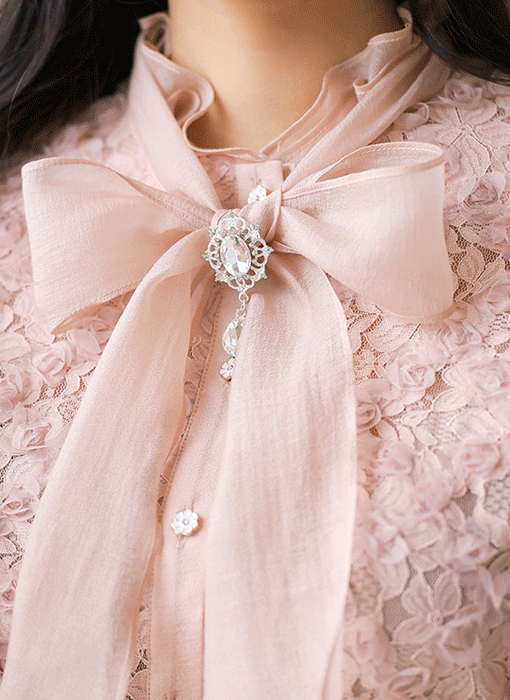 Rhinestone Tear-Drop Brooch