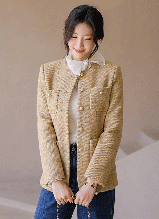 Modern Boucle Gold Button Jacket