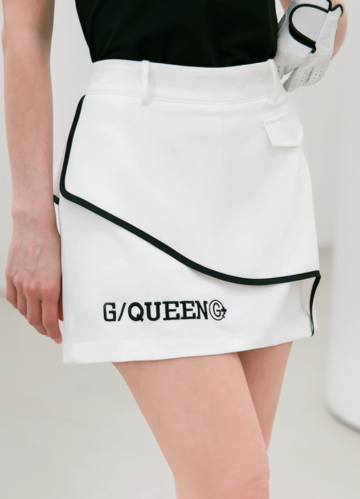 [QoG] Piping Trim Ruffle Mini Skirt w/ Inner Shorts