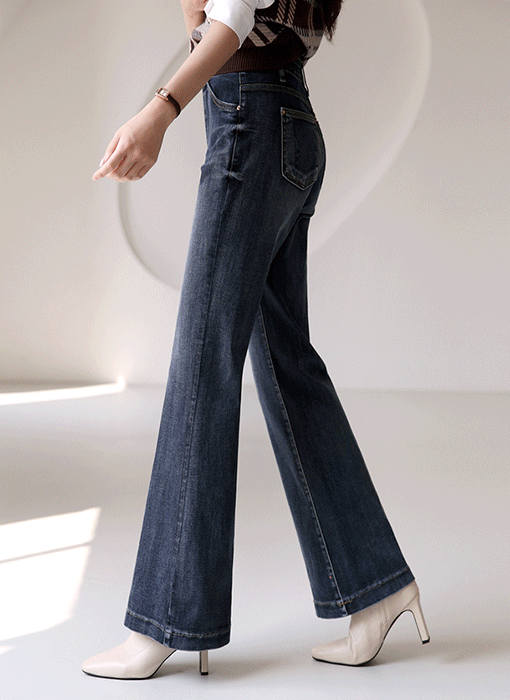 Dark Blue Vintage Boot-cut Jeans