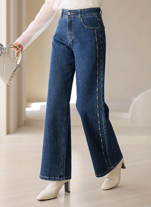 Glowline Embroidered Wide Jeans