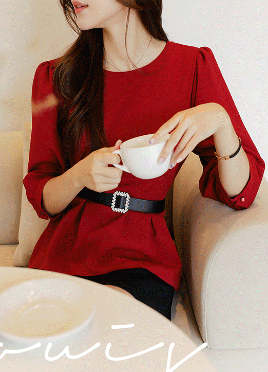 [LOUISANGEL] Love Me Tender Puff Sleeve Blouse