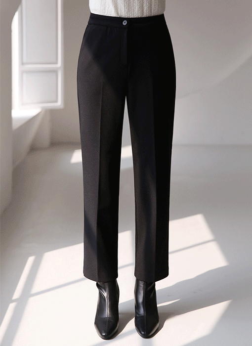 Hidden Band Slim Straight Slacks