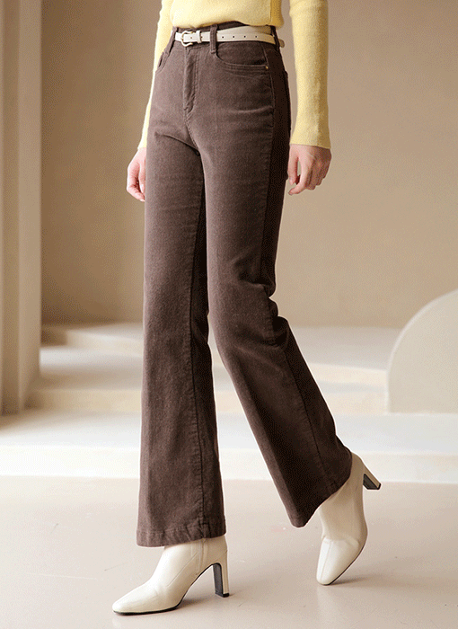 Cozy Corduroy Fleece Boot-cut Pants