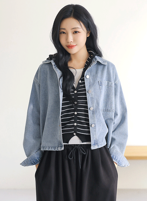[The Onme] Easy Edge Loose Denim Shirt Jacket