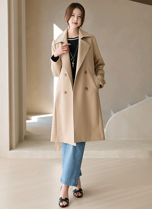 Grace Belted Double Trench Coat