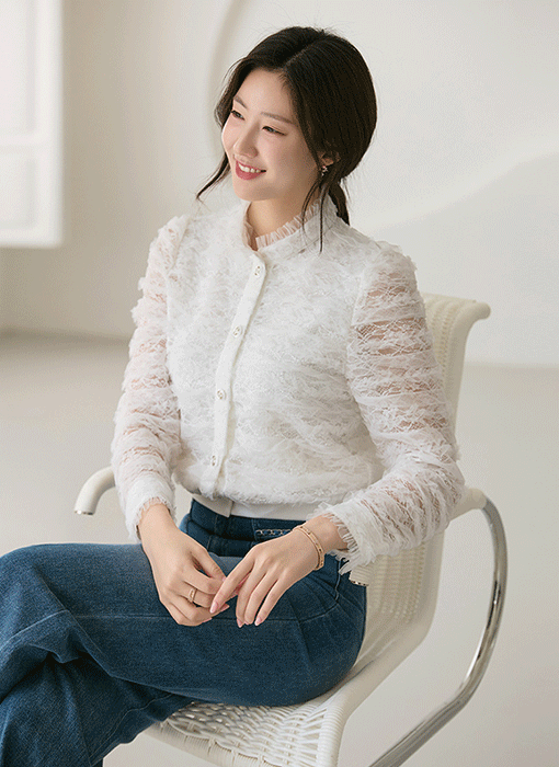 [LouisAngel] Laced Whisper Blouse Jacket