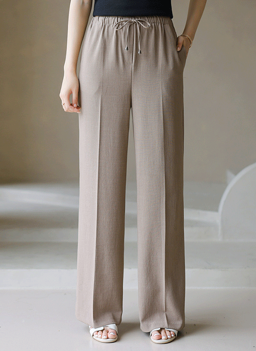 Lightweight Drawstring Wide-Leg Pants